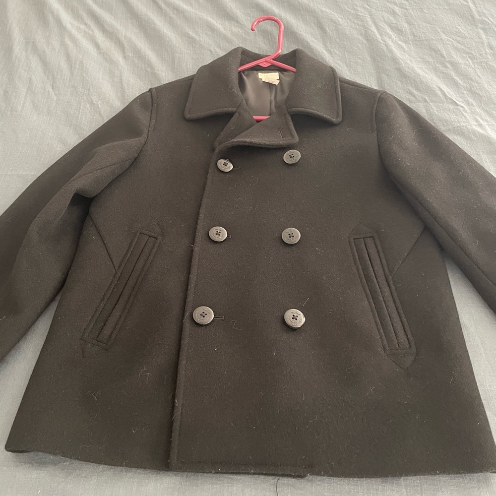 Crewcuts Black Wool Pea Coat